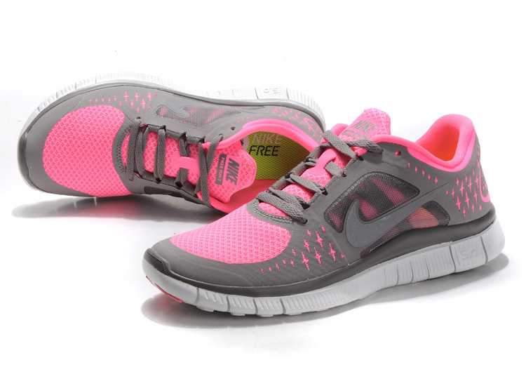 Hot Nike Free5.0 Women Shoes Gray/Hotpink